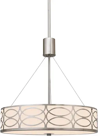 Kira Home Sienna 3-Light Metal Drum Chandelier with Glass Diffuser:Featuring a sleek metal drum design with a glass diffuser, this chandelier adds a contemporary touch to dining areas or entryways.