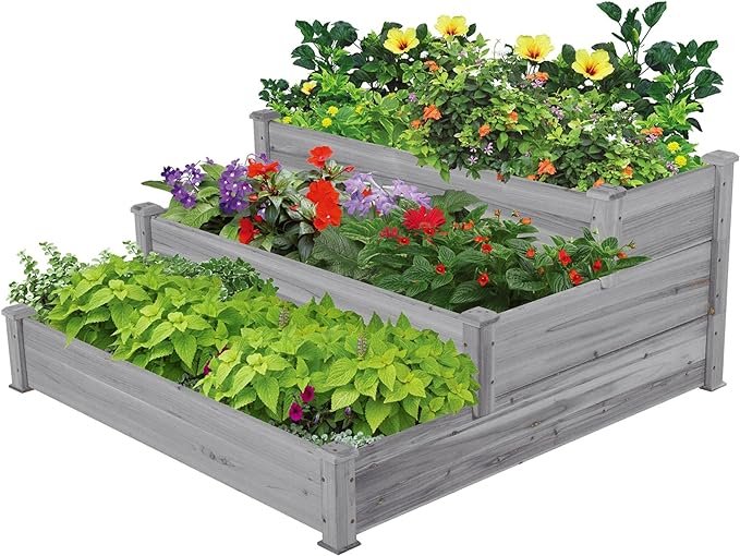 Grow your dream garden with the Yaheetech 3-Tier Raised Garden Bed! 🌿 This 47"x47"x22" wooden planter box offers ample space for vegetables, flowers, and herbs. Perfect for patios, backyards, and gardeners looking to organize and elevate their outdoor space. Durable, stylish, and easy to assemble in a modern gray finish!