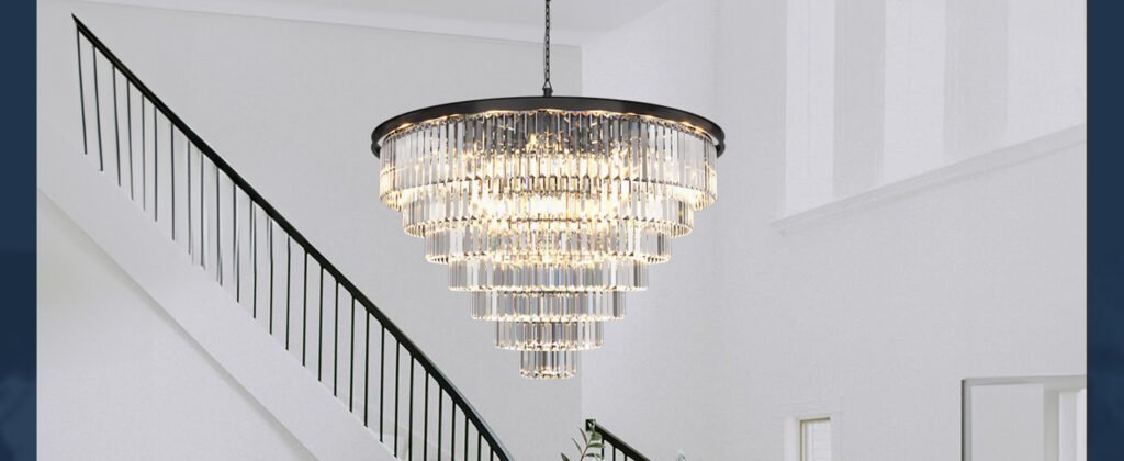 24 Lights Empress Crystal Chandelier Lighting Modern Contemporary Chandeliers Pendant Ceiling Lamp Lights Fixture 7-Tier for Dining Room Living Room Hotel Showroom