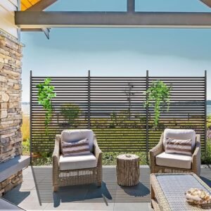 ✨ Add stylish pergola privacy with these Outdoor Freestanding Privacy Screens! ✨ Measuring 47" L x 71" H, these rustproof brown metal panels feature durable poly-coated steel pipes and slats — perfect for creating a private, cozy vibe around your pergola, backyard, patio, or garden. Strong, beautiful, and built to last! 🏡 #PergolaPrivacy #BackyardStyle #OutdoorPrivacy #GardenDecor